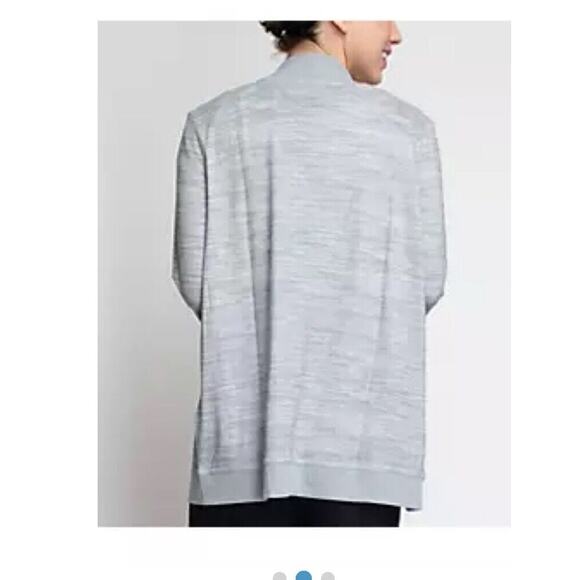 Soft Cloud Knit Muk Luks Small CARDIGAN Oversized Light Gray Comfort Drape - Picture 2 of 10